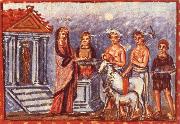 unknow artist Dido draagot offerings on, illustration by Aeneis of Vergilius Spain oil painting artist